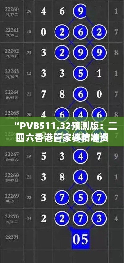 “PVB511.32预测版：二四六香港管家婆精准资料解析与研究”