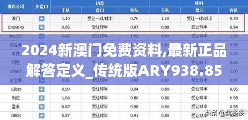 2024新澳门免费资料,最新正品解答定义_传统版ARY938.85