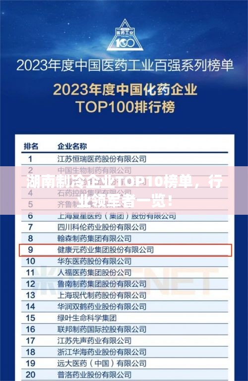 湖南制冷企业TOP10榜单，行业领军者一览！