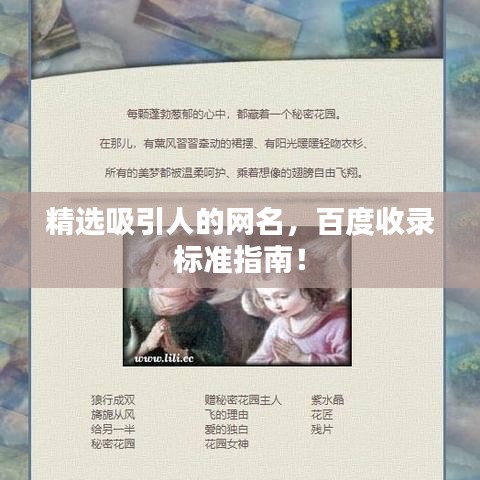 精选吸引人的网名，百度收录标准指南！