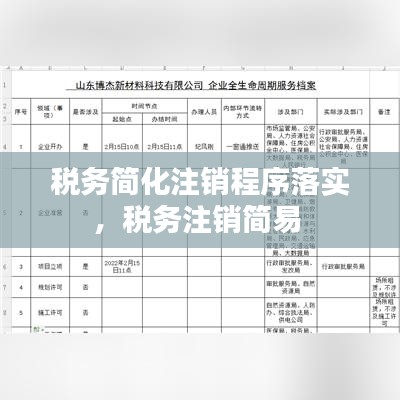 税务简化注销程序落实，税务注销简易 