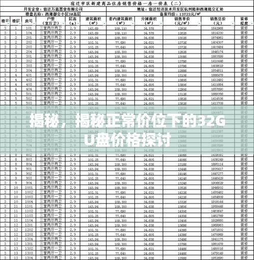 揭秘，揭秘正常价位下的32GU盘价格探讨
